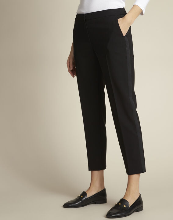 Pantalon noir et sa bande latérale microfibre Suzanne | 1-2-3 Pantalon noir et sa bande latérale microfibre Suzanne PhotoZ | 1-2-3