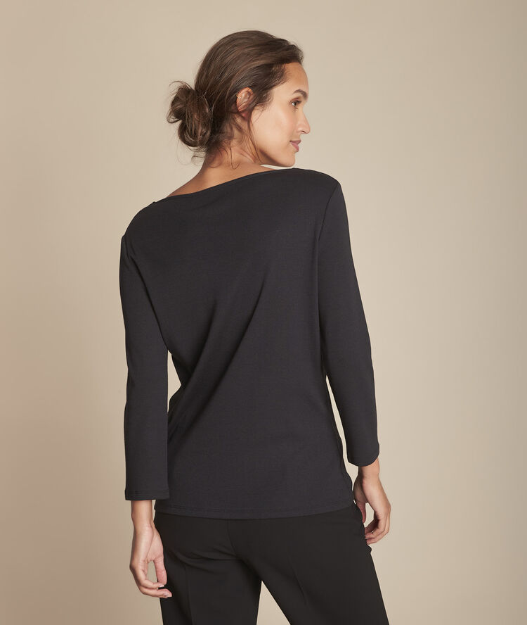 Tee-shirt noir col v carla noir.