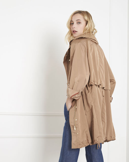 Parka havane longue à capuche faustine camel.