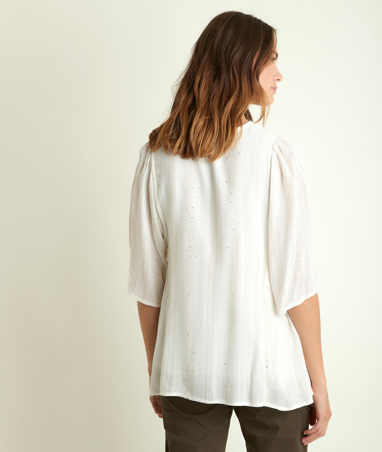 Blouse à sequins écrue june.