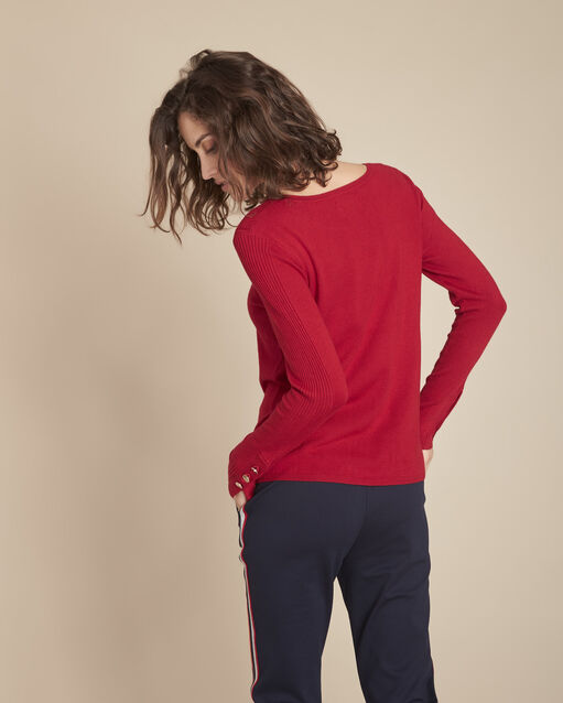 Pull rouge en jersey flora grenade.