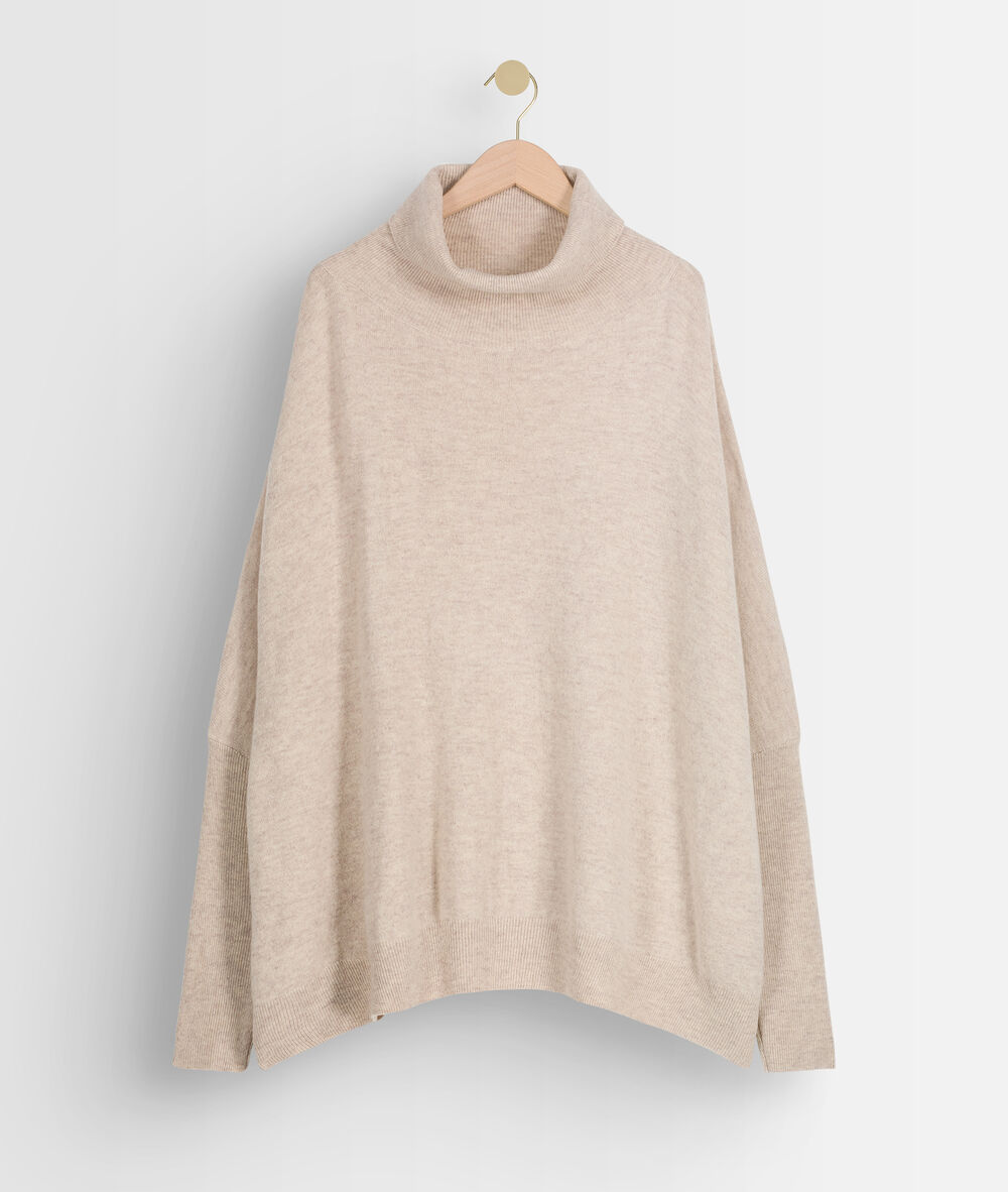 Pull col roulé beige tulio beige.