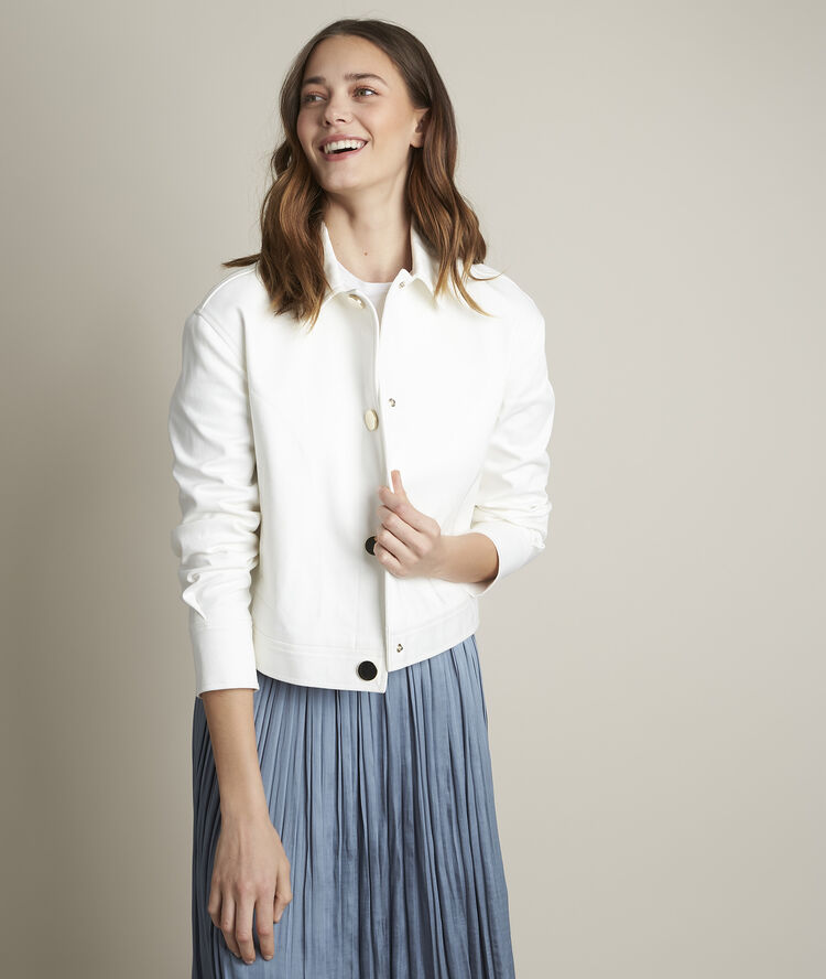 Veste &agrave; pressions en coton lola blanc.