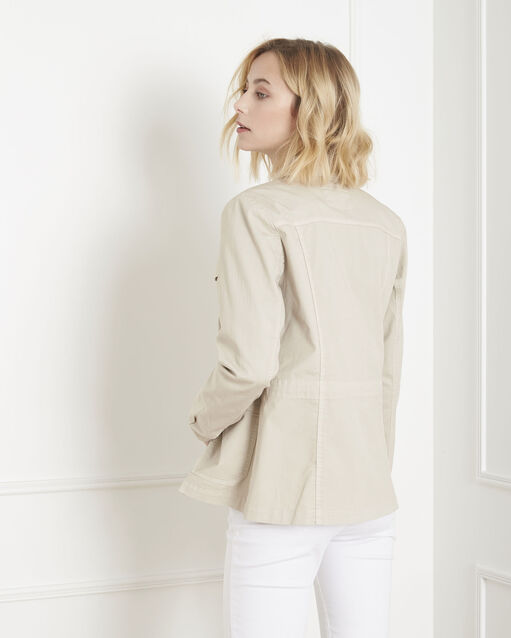 Veste crème en coton à poches folly naturel.