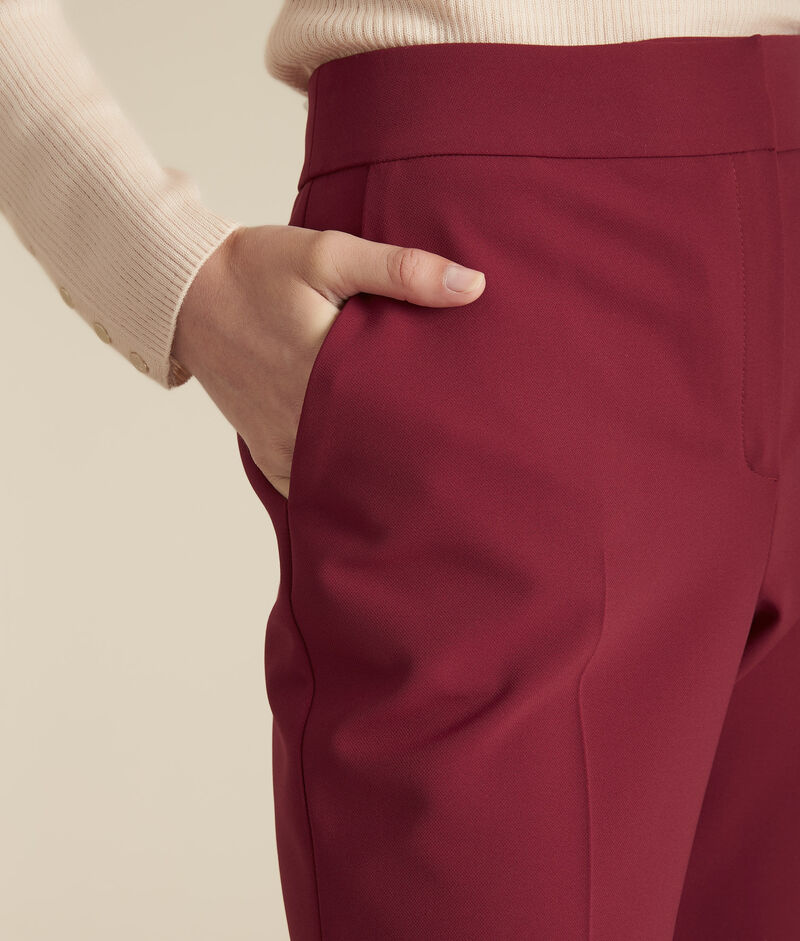 Pantalon flare en microfibre elias bordeaux.