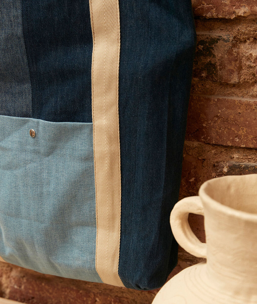 Tote bag en denim eco-responsable | 1-2-3 Tote bag en denim eco-responsable PhotoZ | 1-2-3
