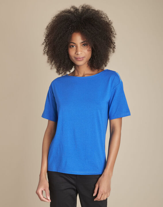 Tee-shirt bleu col bateau Calvi | 1-2-3 Tee-shirt bleu col bateau Calvi PhotoZ | 1-2-3