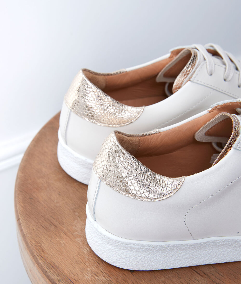 Baskets en cuir gilda creme.