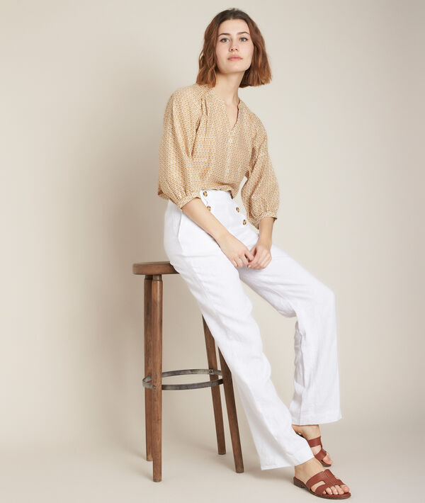 Blouse imprimée jaune Elvire | 1-2-3 Blouse imprimée jaune Elvire PhotoZ | 1-2-3