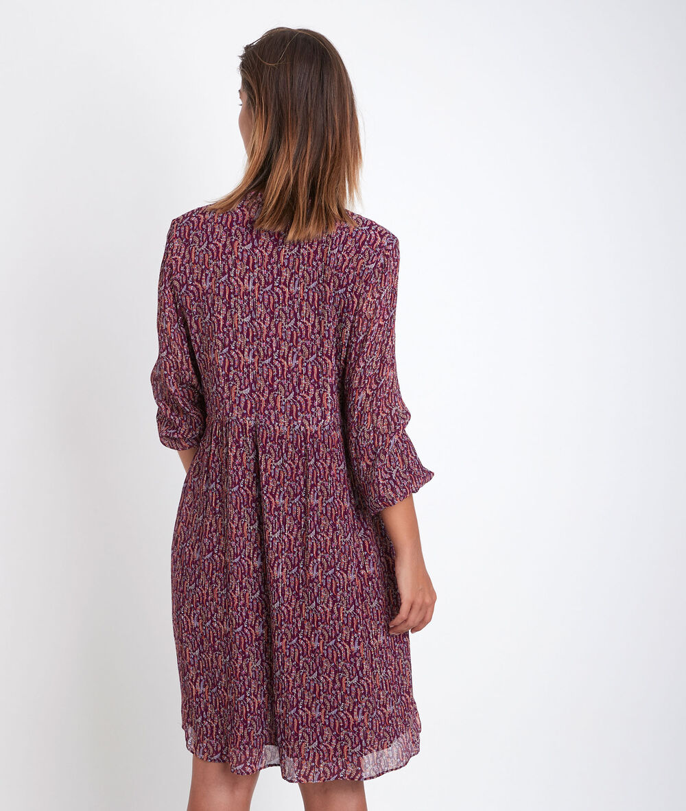 Robe grenat imprimée colombe grenat.