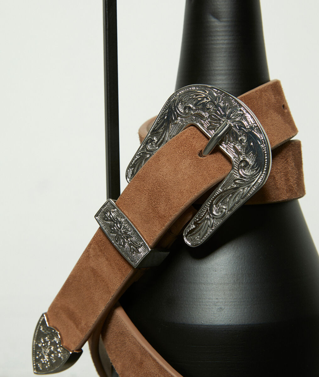 Ceinture western en cuir velours naturel Jessica | 1-2-3 Ceinture western en cuir velours naturel Jessica PhotoZ | 1-2-3