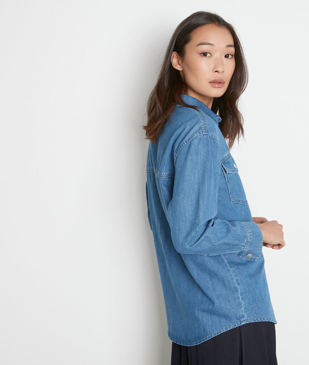 Chemise large en denim arlene denim brut.