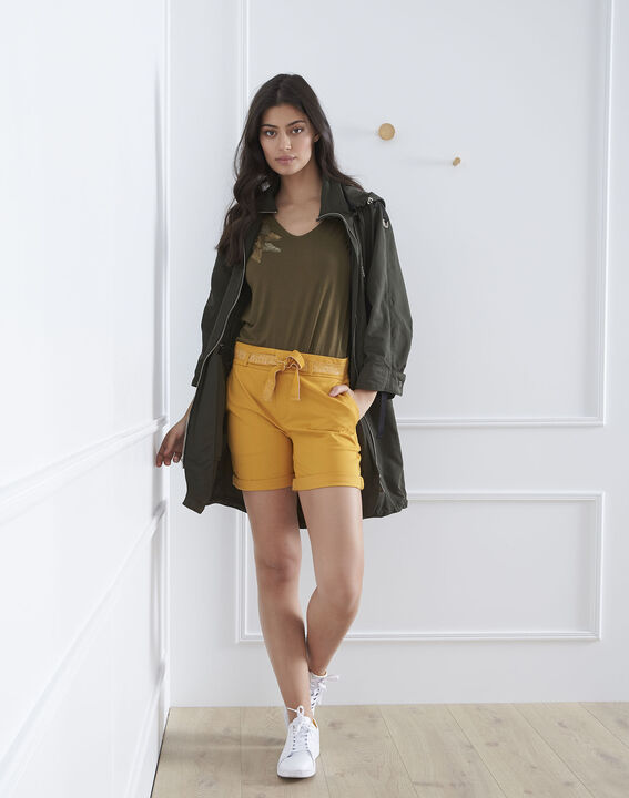 Short jaune coton ceinture James | 1-2-3 Short jaune coton ceinture James PhotoZ | 1-2-3