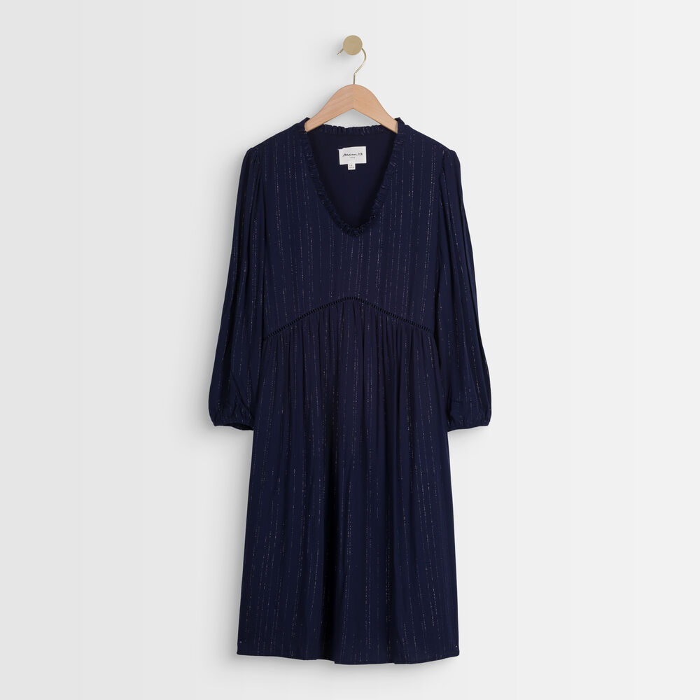 Marineblaues trapezkleid aus lurex larissa marine.