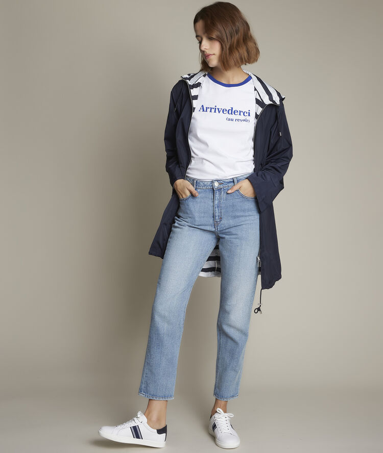 T-shirt mit message-print rivale kobaltblau.