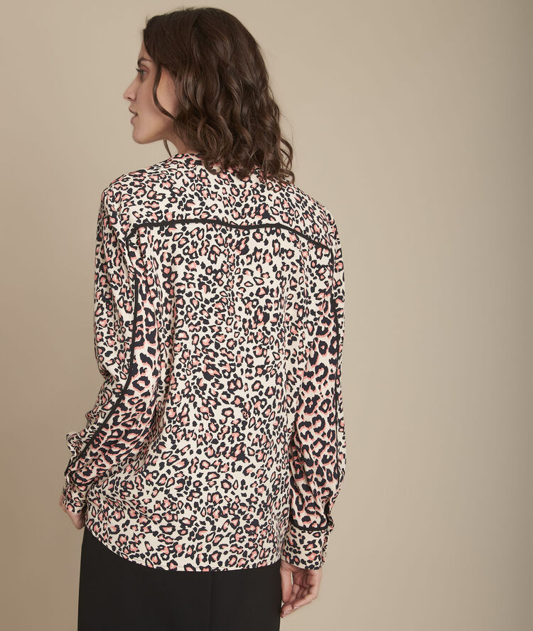 Blouse imprimé peau de bête menda beige.