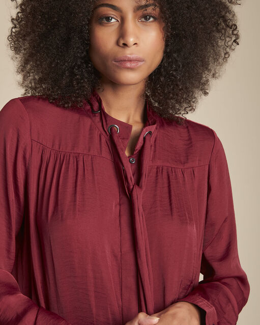 Blouse col lavallière merlot maud bordeaux.