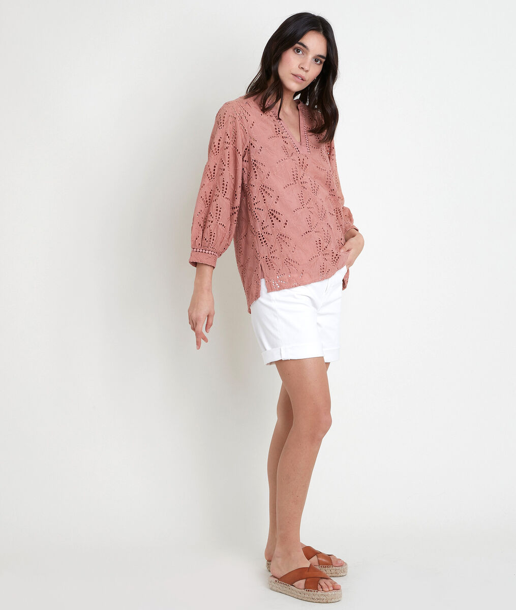 Blouse en coton biologique brodée Tebene | 1-2-3 Blouse en coton biologique brodée Tebene PhotoZ | 1-2-3