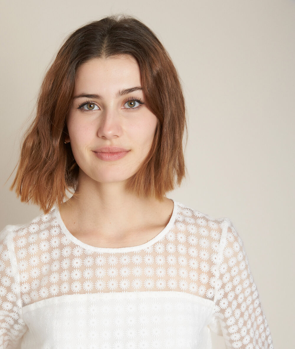 Robe droite imprimée onasis blanc.