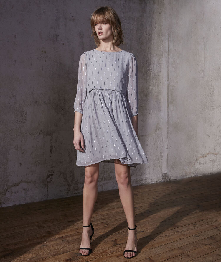 Robe gris chiné lurex océane gris souris.