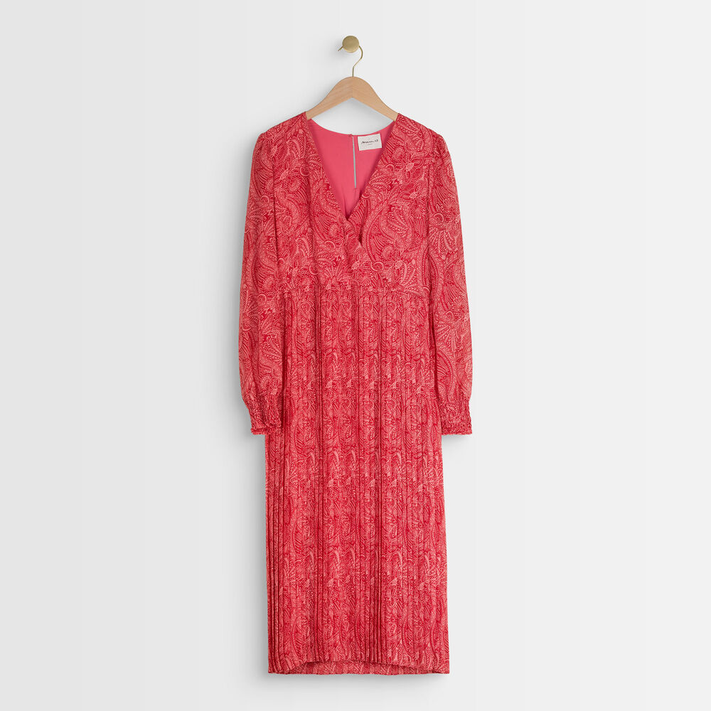 Robe imprimée plissée lilo bois de rose.