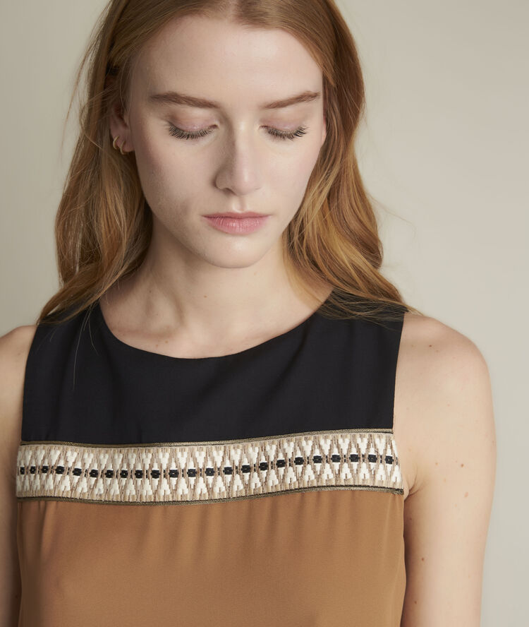Robe colorblock droite isola goyave.