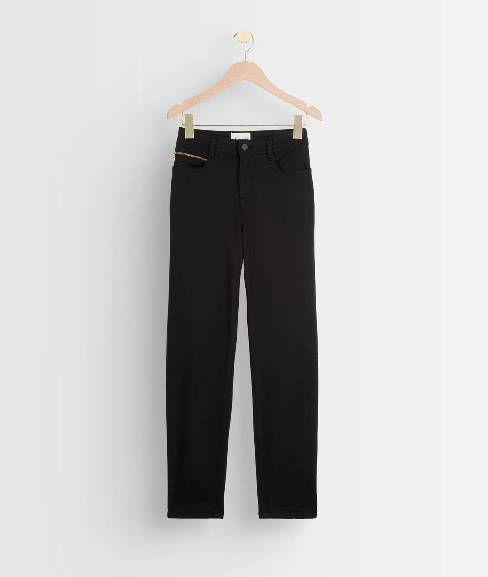 L'iconique slim : satin de coton noir sultan noir.
