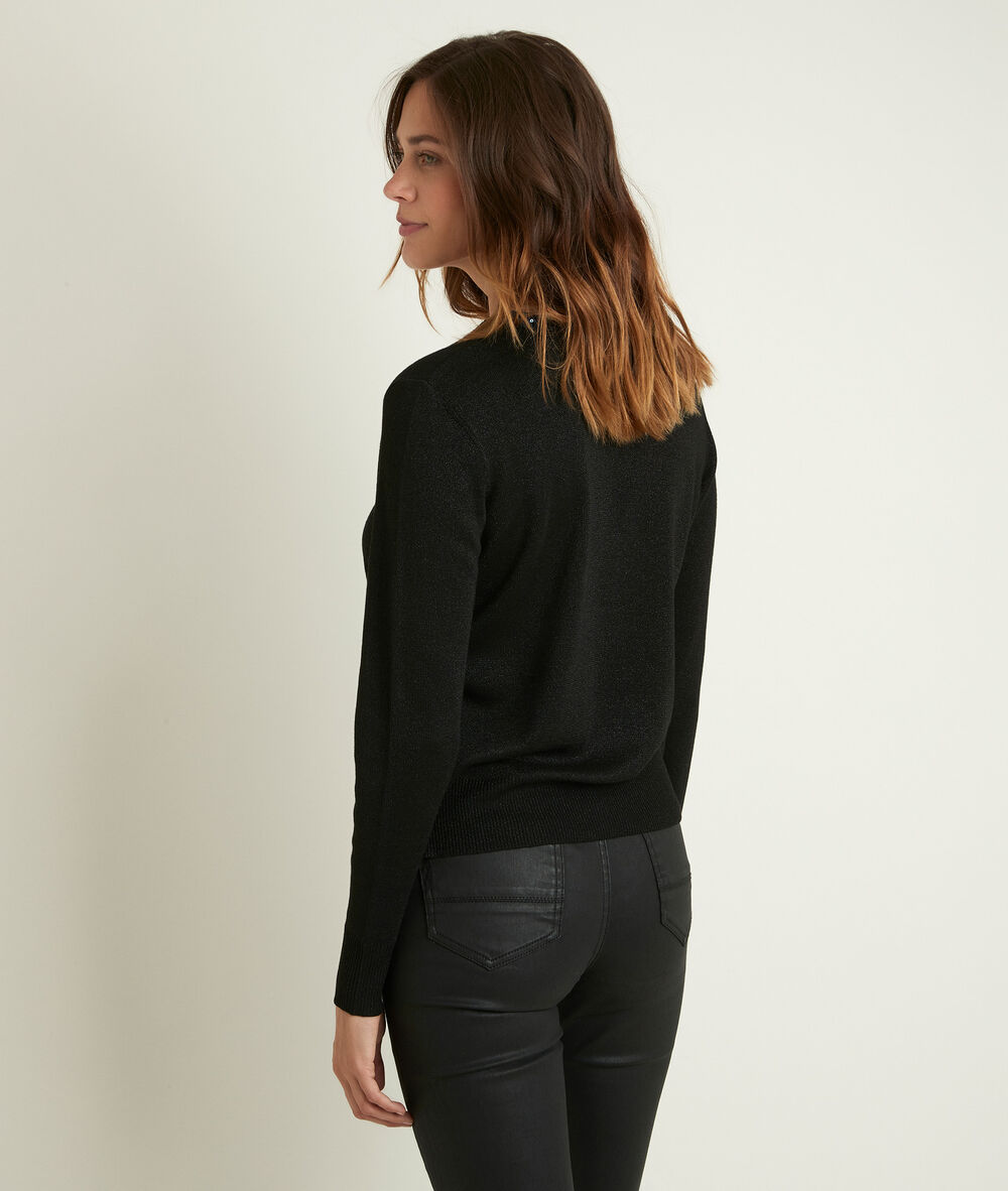 Gilet encolure paillettes randy noir.