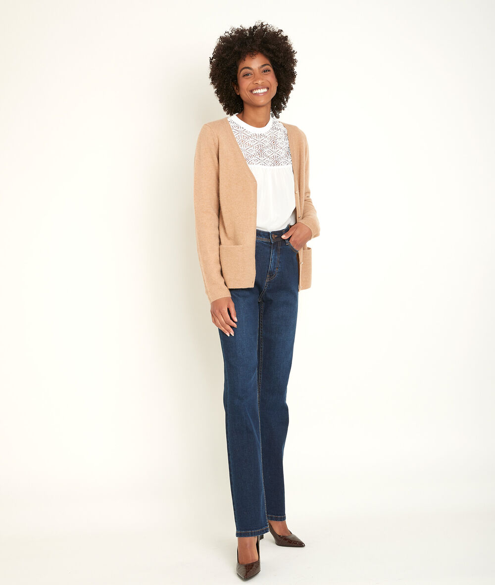 Gilet havane en cachemire robin havane.