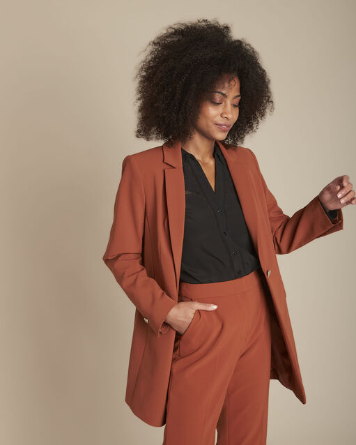 Gekleed jasje van mahoniebruine microvezel Baya (1) - Maison 123