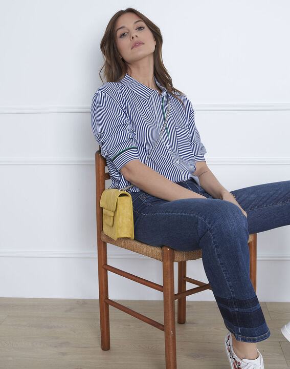 Blouse bleue rayures fines Darwin | 1-2-3 Blouse bleue rayures fines Darwin PhotoZ | 1-2-3