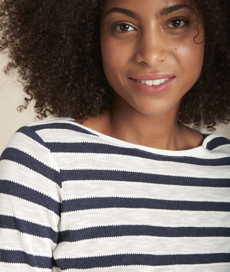 Tee-shirt rayé cardiff blanc.
