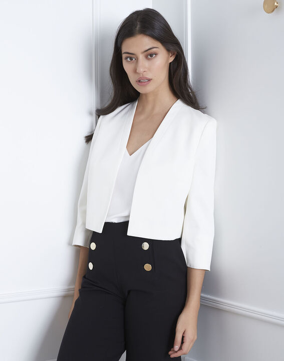 Ecru bolerovest van ottoman Coralie | 1-2-3 Ecru bolerovest van ottoman Coralie PhotoZ | 1-2-3