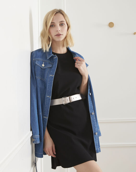 Robe noire crêpe noeud gros grain Liesse | 1-2-3 Robe noire crêpe noeud gros grain Liesse PhotoZ | 1-2-3