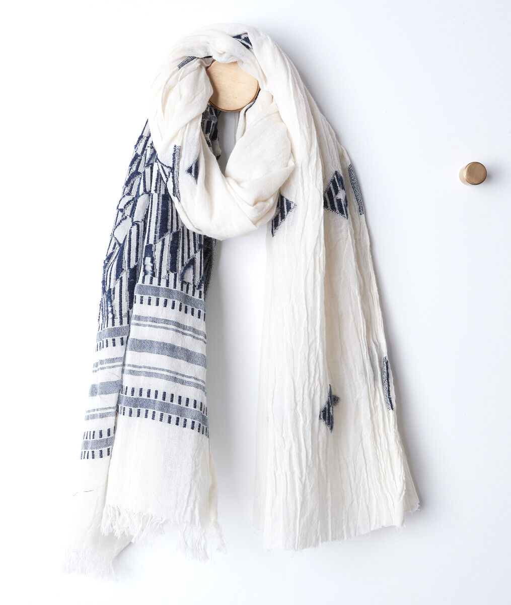 Foulard en coton biologique imprimé à franges Brandy | 1-2-3 Foulard en coton biologique imprimé à franges Brandy PhotoZ | 1-2-3