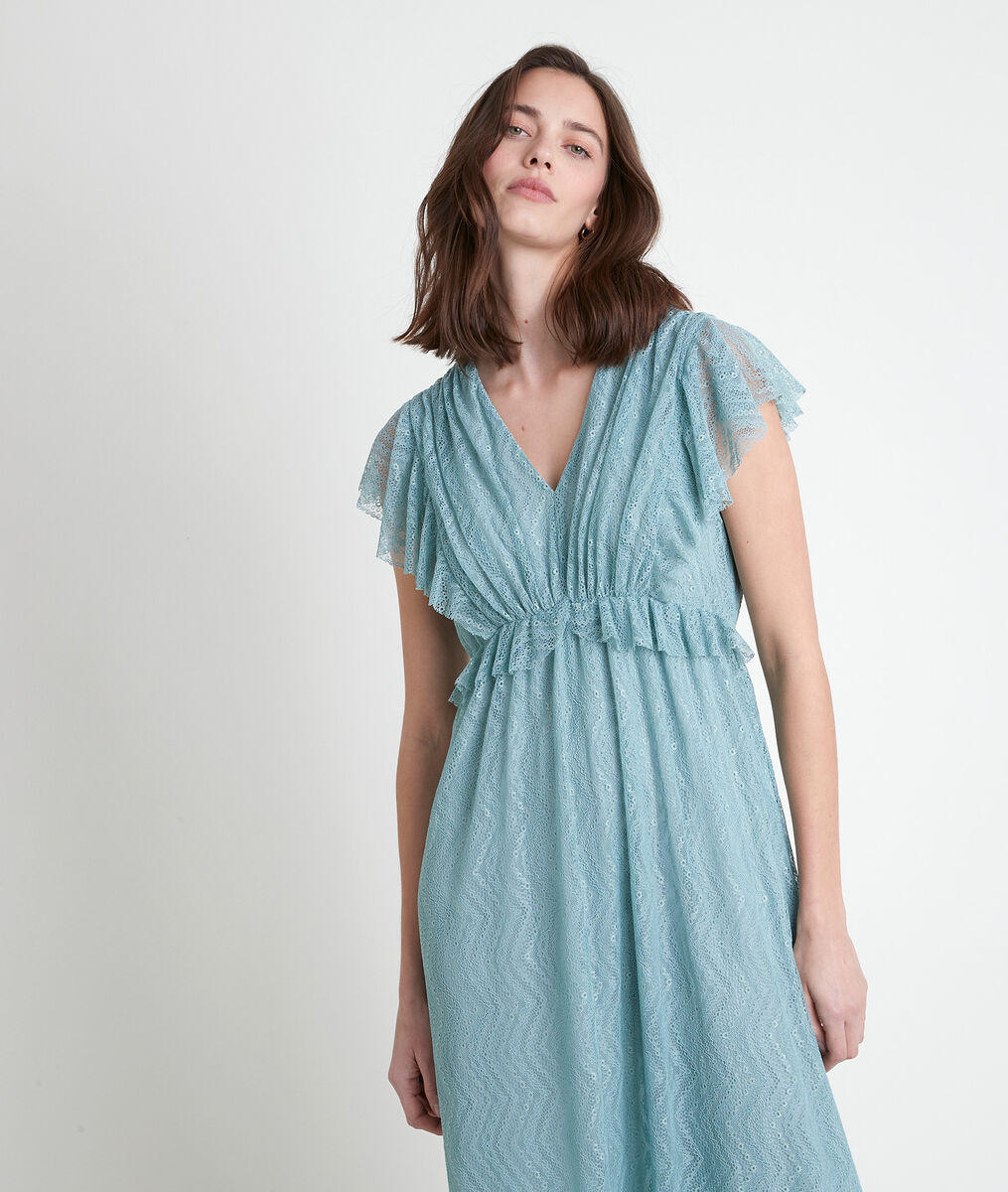 Robe longue en dentelle céladon Nora | 1-2-3 Robe longue en dentelle céladon Nora PhotoZ | 1-2-3