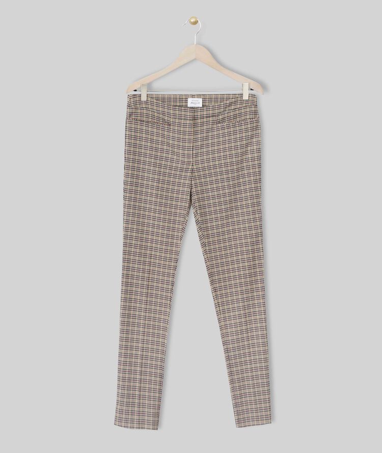 Pantalon cigarette à carreaux valero camel.