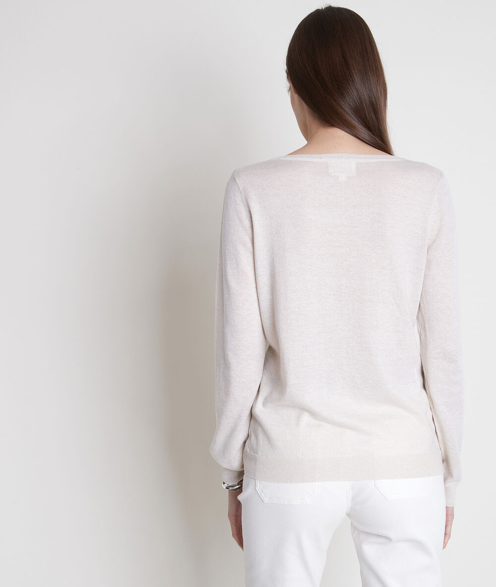 Pull en maille fine crème tommy creme.