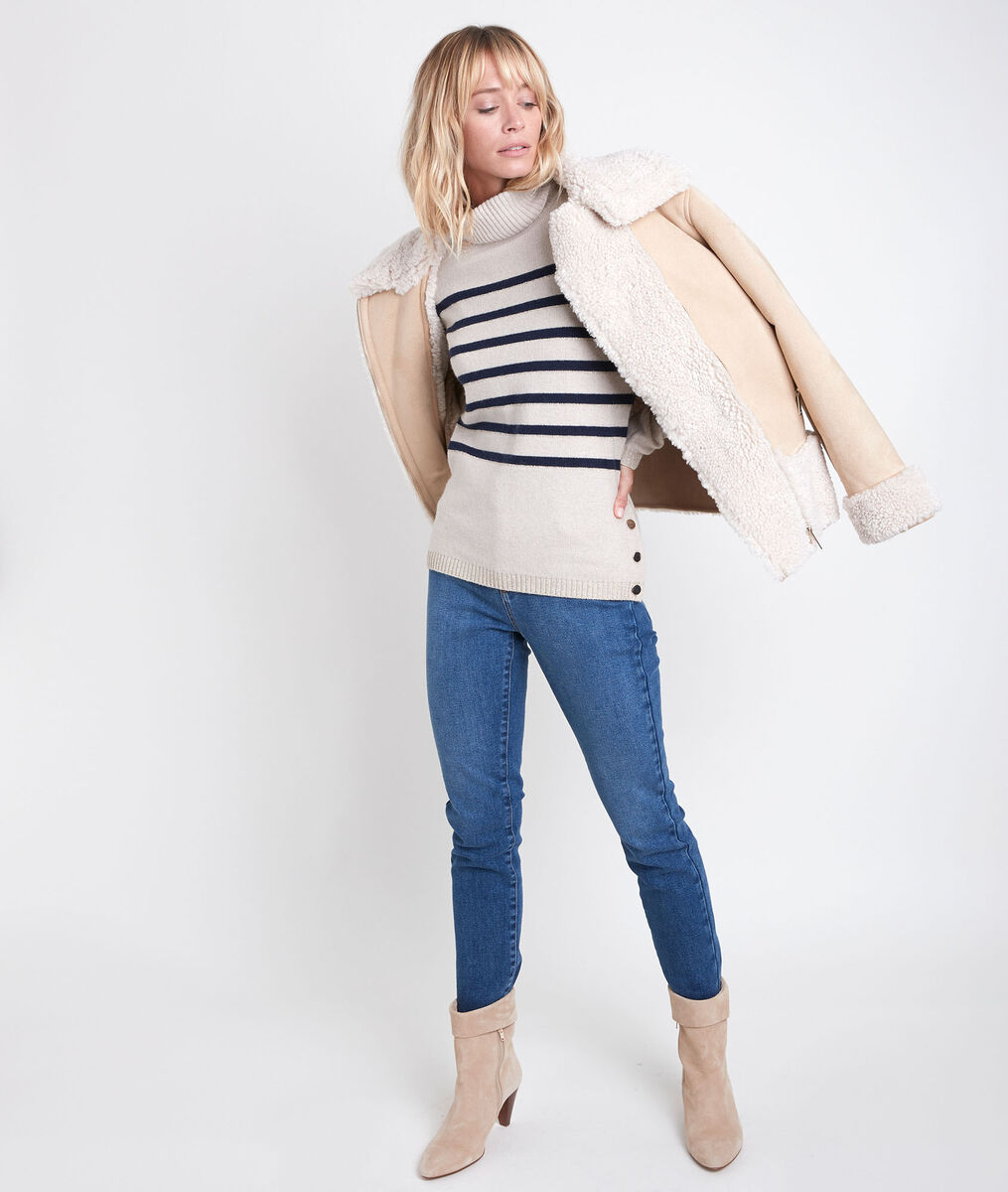Pull rayé à col roulé Renata | 1-2-3 Pull rayé à col roulé Renata PhotoZ | 1-2-3