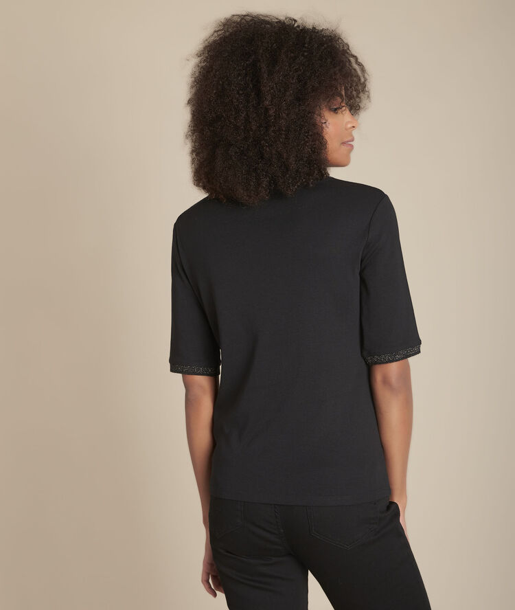 Polo noir col lurex claudia noir.