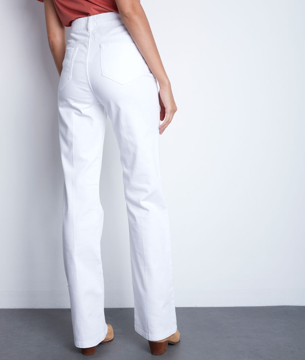 Jean flare en coton blanc fidji blanc.
