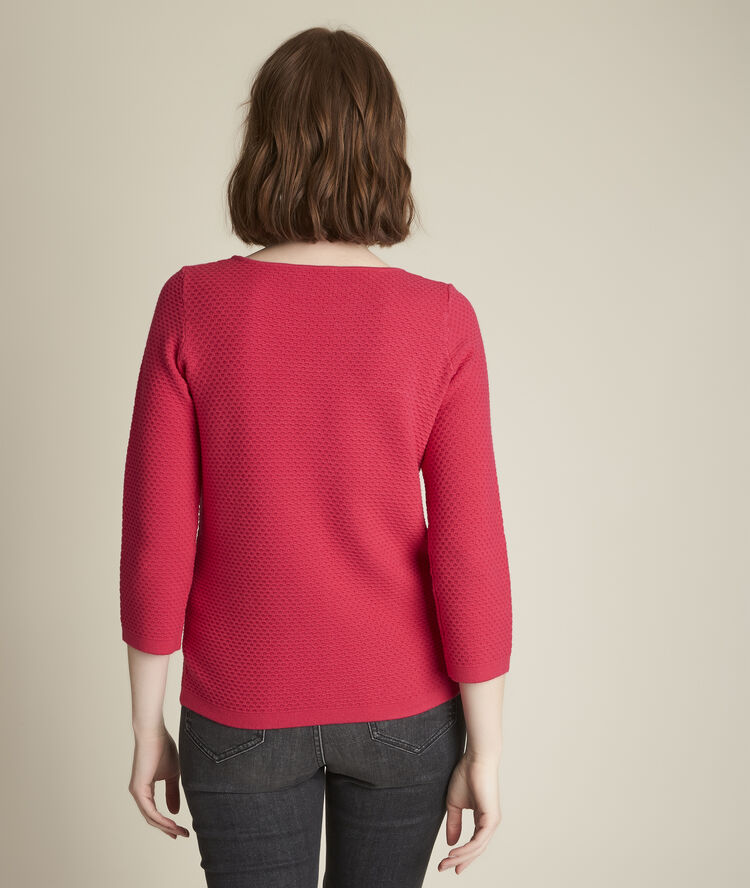 Pull fuschia col bateau delta fuchsia clair.