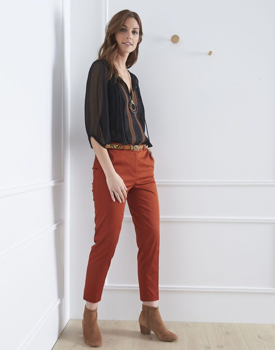 Pantalon acajou cigarette Rubis | 1-2-3 Pantalon acajou cigarette Rubis PhotoZ | 1-2-3