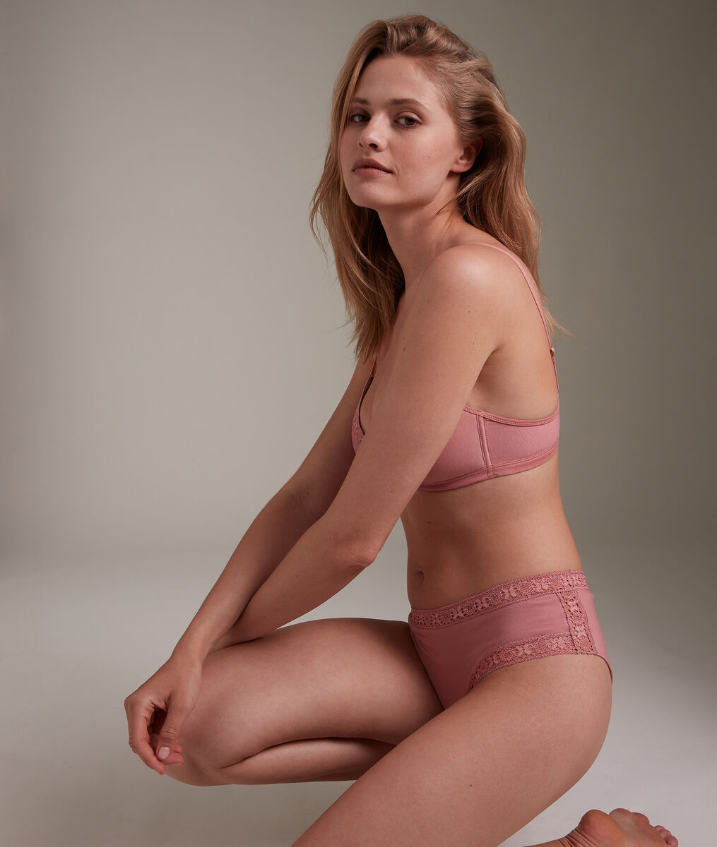 Shorty en pur coton responsable vieux rose Ninon | 1-2-3 Shorty en pur coton responsable vieux rose Ninon PhotoZ | 1-2-3