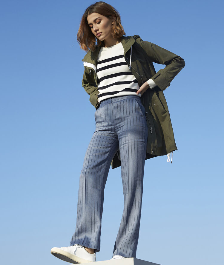 Pantalon large rayé ioan marine.
