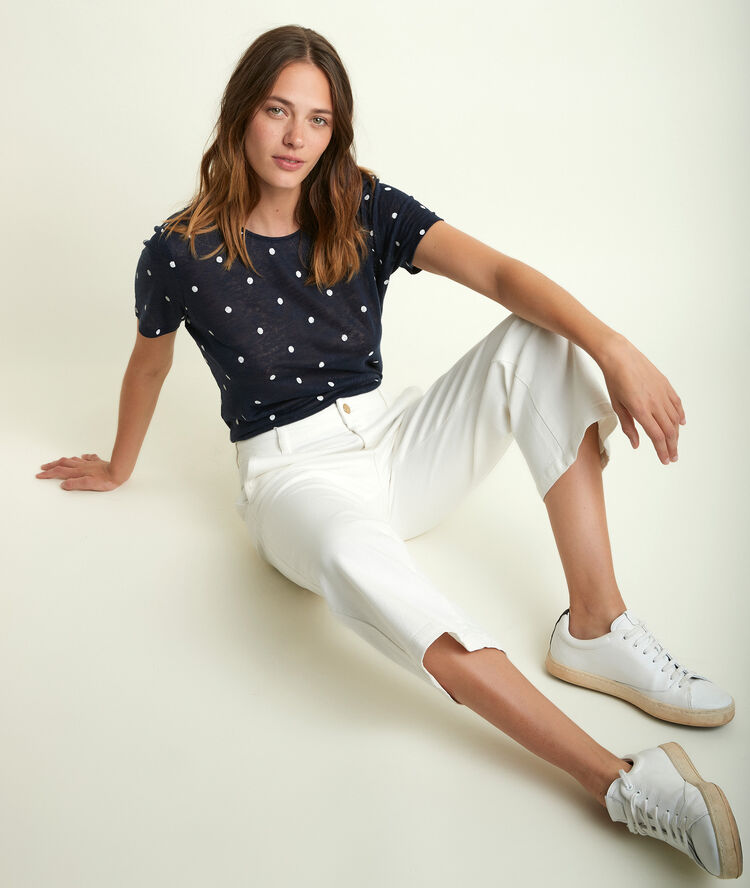 Top en lin à pois roxane.