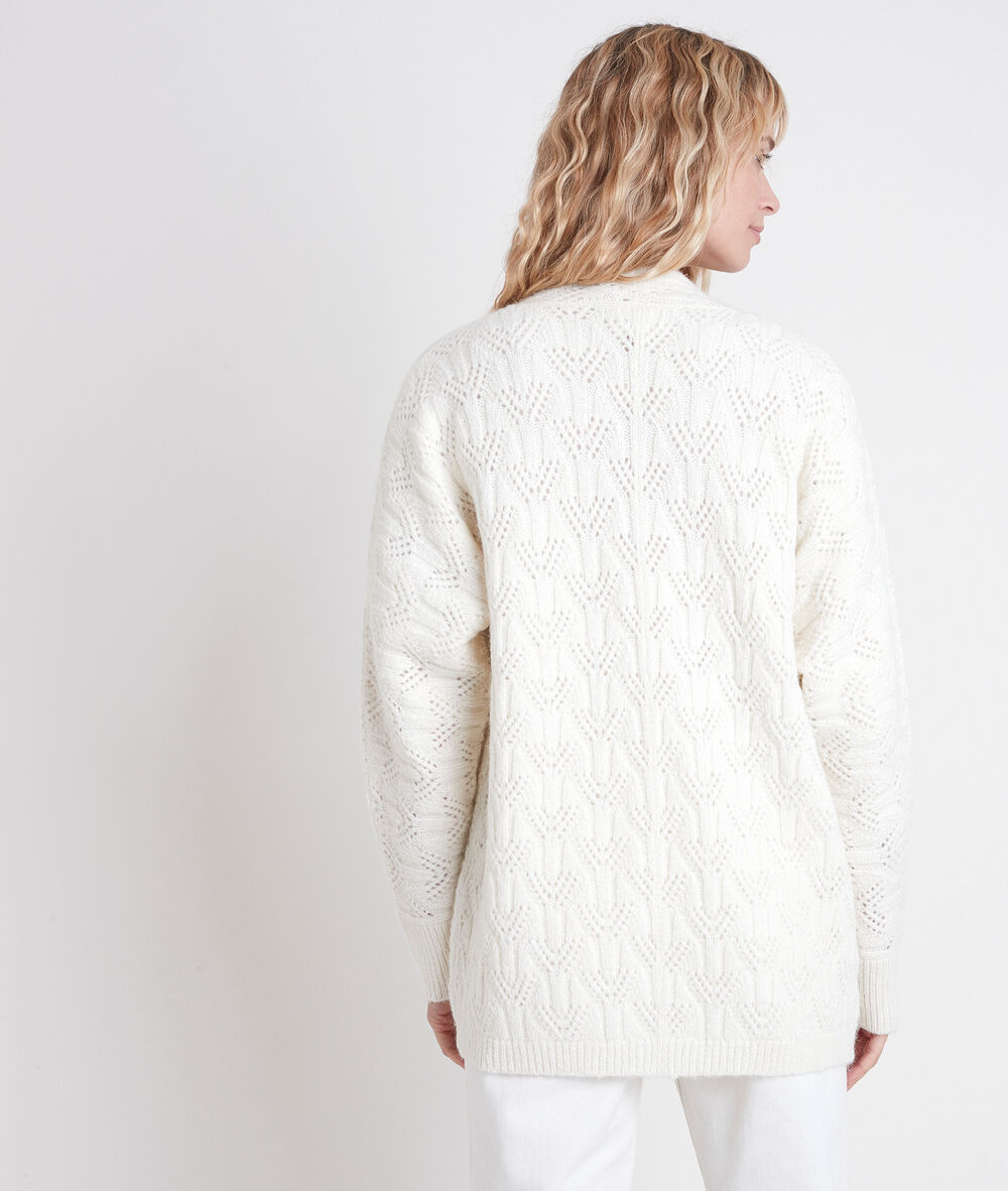 Gilet crème en alpaga mélangé alesia creme.