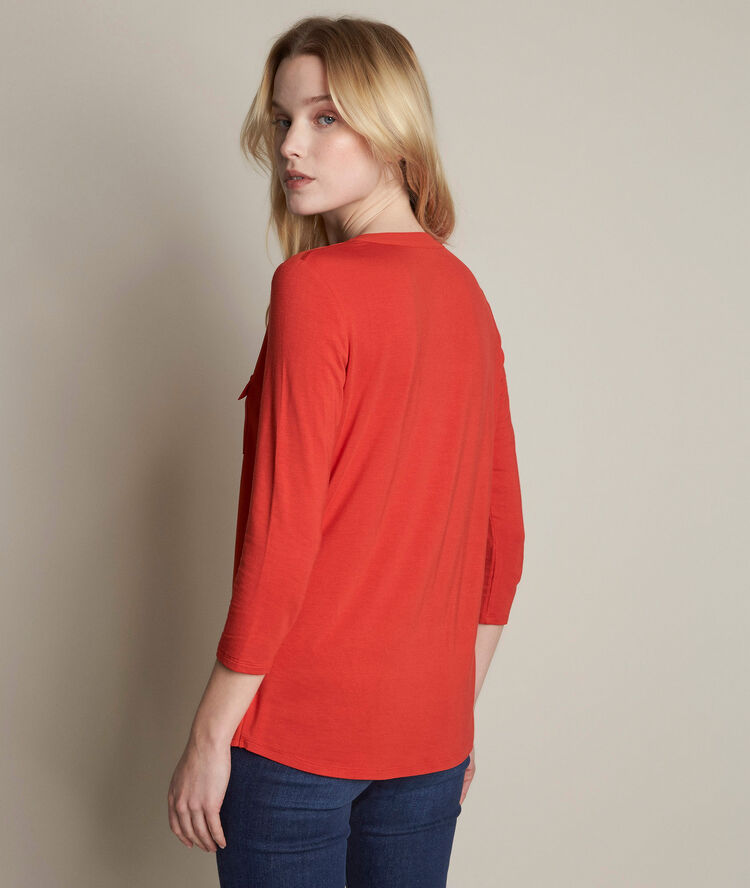 Blouse bimatière orange genna orange vif.
