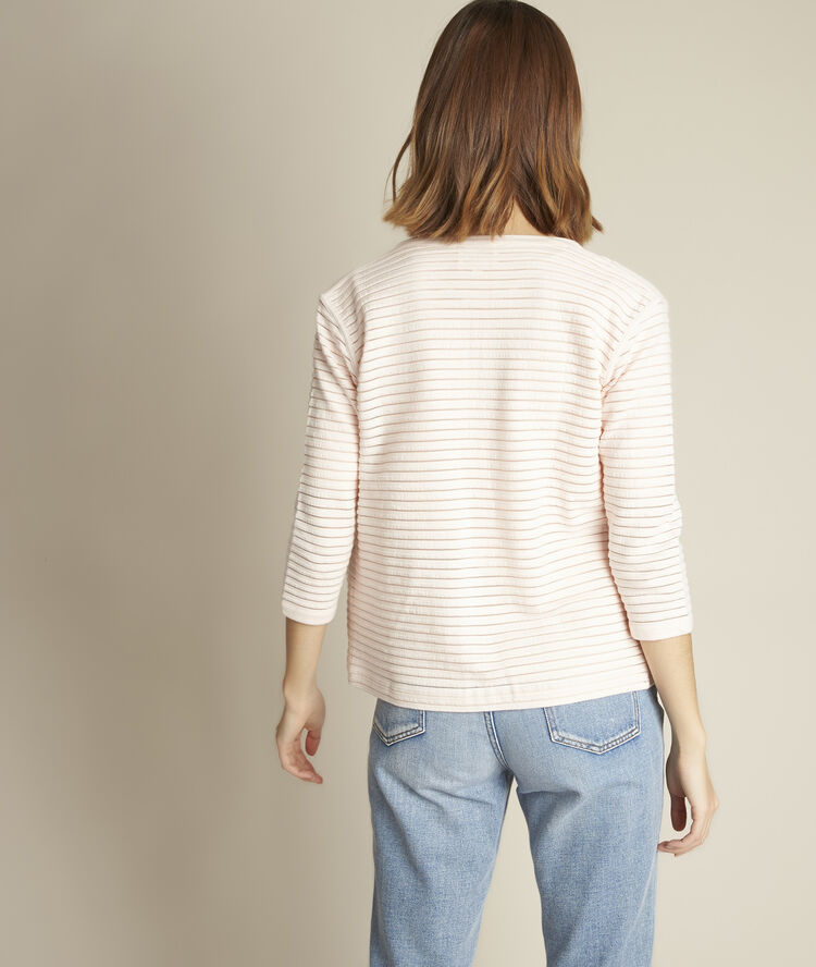 Gilet rayé ajouré romeo nude.