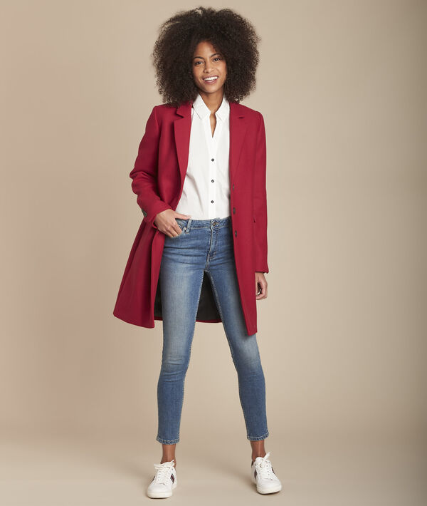 Witte blouse van popeline met contrasterende biezen Mauranne | 1-2-3 Witte blouse van popeline met contrasterende biezen Mauranne PhotoZ | 1-2-3